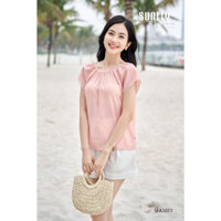 Áo Nữ Linen Lụa SUNFLY Vai Zeclan Trẻ Trung, Năng Động SFA1011