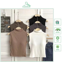 Áo nữ sát nách cổ 3 phân CHANG chất thun tăm có sẵn đệm lót loại 1