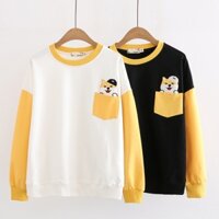 Áo nữ thêu hình chu cho Shiba Inu ở túi