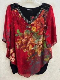 Áo nữ voan cặp dấu bụng 60-70kg -  ĐỎ