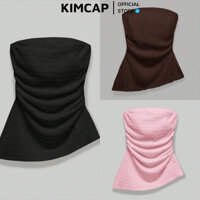 Áo ống nhún eo vạt chéo vải xốp (hàng auth) - 6 màu