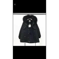 Áo parka nữ, áo khoác mùa đông mũ đen to đẹp lót lông nhung siêu ấm áp