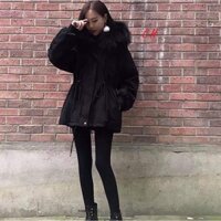 Áo parka nữ lót lông dây rút eo siêu đẹp
