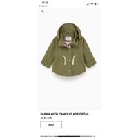 Áo parka Zara màu rêu