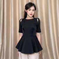 Áo peplum khoét vai phối tà xòe (SM012)