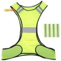 Áo phản quang - Áo Vest xe đạp có khả năng hiển thị cao với dây buộc có thể điều chỉnh và chạy bộ 4 phản quang