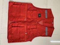 áo phản quang gile 6 túi hộp màu đỏ