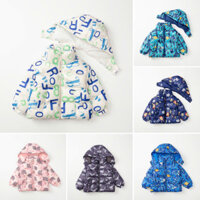 Áo phao, Áo khoác kéo khóa LITIBABY lót bông, mũ tháo rời cho bé 2 tuổi đến 10 tuổi