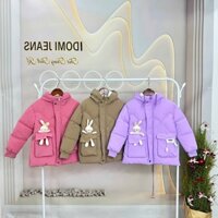 Áo Phao Bé Gái LÓT LÔNG tặng kèm gấu cute, chất phao nhung lì dày dặn 3 lớp siêu ấm. Áo khoác trẻ em hàng cao cấp loại 1