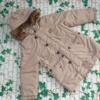 Áo phao bé phối mũ lông thật ( 25 - 30 kg)