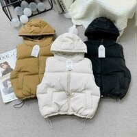 Áo Phao Béo Gile Nữ Trơn Nhiều Màu Sắc Phối Mũ Phong Cách Trẻ Trung Năng Động, Chất Liệu Phao Ấm Áp Thoải Mái