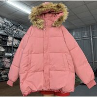 Áo Phao Béo Nữ Hàn Quốc Mũ Lông - Áo KHoác Phao 3 Lớp Siêu Nhẹ 5 Màu Thời Trang - Áo Khoác Mùa Đông alo_shop