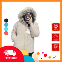 Áo Phao béo nữ mũ lông vũ hàn quốc ,SẴN HÀNG. GIAO HÀNG NHANH. Áo khoác phao 3 lớp dày dặn