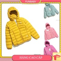 Áo phao cho bé gái 5-10 tuổi trần trám 2 mặt có mũ hàng xuất khẩu cao cấp