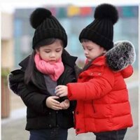 Áo phao có mũ lông cho bé