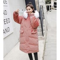 Áo Phao Da Lộn Dáng Dài