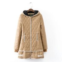 Áo phao dáng dài trần ô