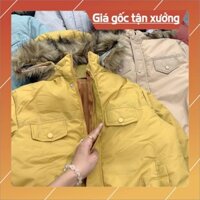 Áo Phao 💟FREESHIP💟 Áo Phao Mũ Lông Siêu ẤM - Áo Khoác Nữ 3 Lớp Nhồi Bông Cực Dầy