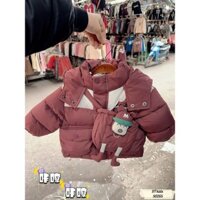 Áo phao gấu đỏ kèm túi đeo chéo bé trai gái