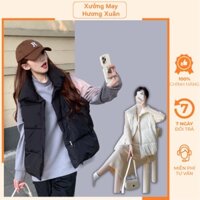 Áo phao gile túi chéo Áo gile khoác phao khóa kéo cổ bè siêu xinh - HX02 - Hàng Chính Hãng