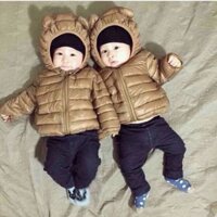 Áo phao lông vũ tai gấu