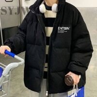 Áo Phao Nam Chất Nhung Cổ cao Chữ ENTSIN Giữ Nhiệt Tốt Size Từ 50-75Kg