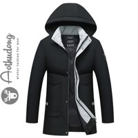 Áo phao nam dáng dài mũ rời đẹp (ATD-215)