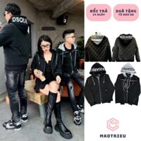 Áo phao nam DSQ - Áo khoác nam boy phố DSQ Mặc Siêu Ấm Pha Mũ Nỉ in Chữ DSQUARED Cao Cấp Hottrend 2024