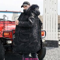 Áo phao nam lông vũ dài mũ rời (ATD-329)