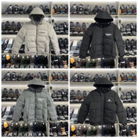 Áo phao nam trần bông in chữ ngực- mũ có thể tháo rời siêu ấm 3550