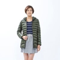 Áo phao nữ có mũ dáng dài vừa Uniqlo lông vũ new 2015