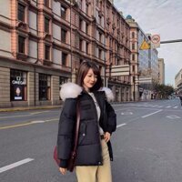 Áo phao nữ lông vũ áo khoác dày quảng châu cao cấp chất đẹp màu đen kem phong cách hàn quốc Kozoda AP1 xxx