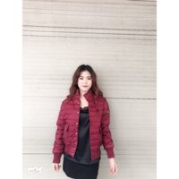 ao phao nữ lông vũ khuy bấm