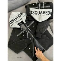 Áo Phao Quảng Châu Nhung DSQ Nam Nữ Mặc Siêu Ấm Pha Mũ Nỉ in Chữ DSQUARED Cao Cấp Hottrend 2024