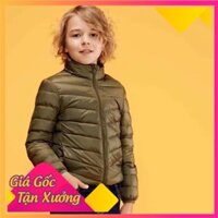 Áo phao siêu nhẹ bé trai 5-14 tuổi trần 2 mặt, Áo khoác lông vũ cho bé không mũ hàng cao cấp