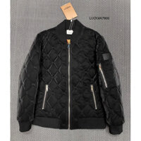 Áo phao trám 2 mặt trần bông 4 lớp áo khoác phao tag logo cao su tay, khóa kéo tay