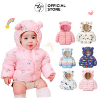 Áo phao trẻ em hoạ tiết dễ thương, áo khoác phao siêu nhẹ bé trai, bé gái size 0-6t