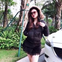 Áo phao túi chéo khóa tam giác