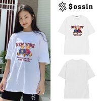 áo phông 3158 quảng châu SS011, áo phông unisex form rộng in hình, Sossin Clothing