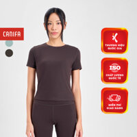 Áo phông active nữ CANIFA cổ tròn cộc tay chất liệu thoáng mát 6TS24W005