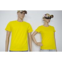 Áo Phông Áo Thun NAM NỮ CAO CẤP THOÁT NHIỆT TRƠN MỘT MÀU VÀNG
