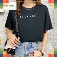 Áo phông balance nữ unisex  ,tay 3/4 , chất vải cotton thoáng mát , họa tiết đơn giản mặc hàng ngày