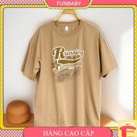 Áo phông bé trai cộc tay size đại, Áo hè cho bé 14-20 tuổi in chữ Running cao cấp vải cotton kiểu dáng thời trang