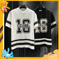 Áo Phông Celine Bóng Chày In Số,Áo Thun Cộc Tay Chất Cotton Cho Bé Trai Bé Gái