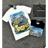 Áo Phông Cho Nam Nữ Dsquared2 Họa Tiết in cây dừa mới nhất Cực Sắc Nét Đẹp 2 Màu Trắng Đen 2025