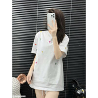 Áo Phông Chrome Hearts Nam Nữ Logo Thêu 7 Sắc Cầu Vòng Siêu Hot