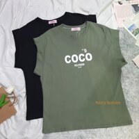 Áo phông chữ coco sát nách Narcy chất liệu thoáng mát thấm hút mồ hôi