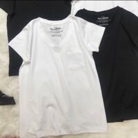 Áo phông cổ tim Màu đen