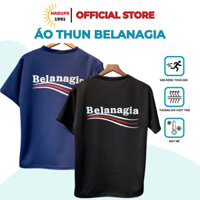 Áo phông cổ tròn Belanciaga form chuẩn Unisex nam nữ, áo thun chất cotton co giãn thoải mái