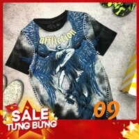 Áo phông cổ tròn ngắn tay nam AH09 nữ unisex in hình 4D thiên thần bay phản quang thêu chỉ nổi cao cấp (sỉ inbox) . ⛔